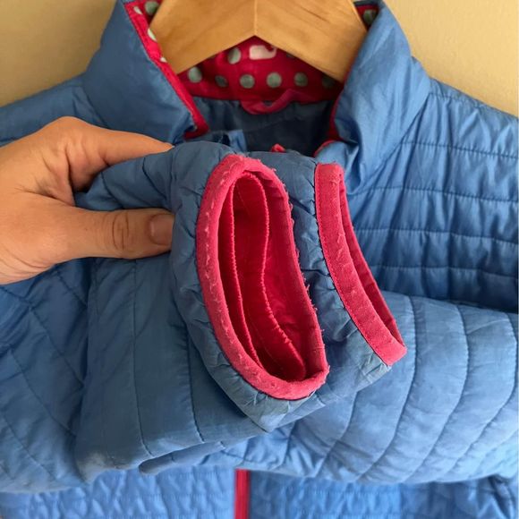 Vineyard Vines Blue / Pink lightweight packable puffer jacket- girls size XL - Picture 5 of 8
